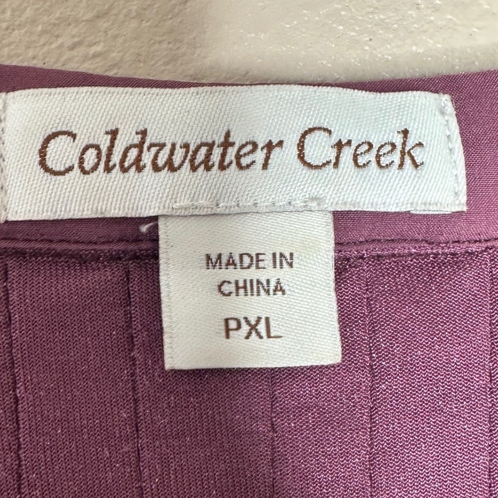 Coldwater Creek Velvet Pleated Tunic Top With Pockets Burgundy PXL‎ Whimsical - Picture 3 of 7